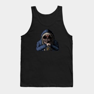 Pug Poker Player Illustration Tank Top